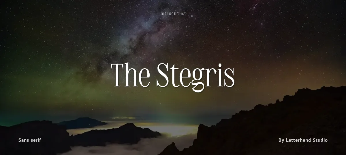 The Stegris font preview