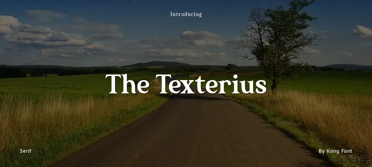 The Texterius font preview