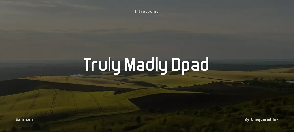 Truly Madly Dpad font preview