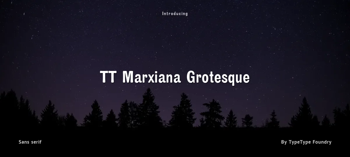 TT Marxiana Grotesque font preview
