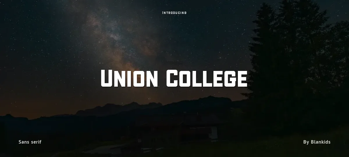 Union College font preview