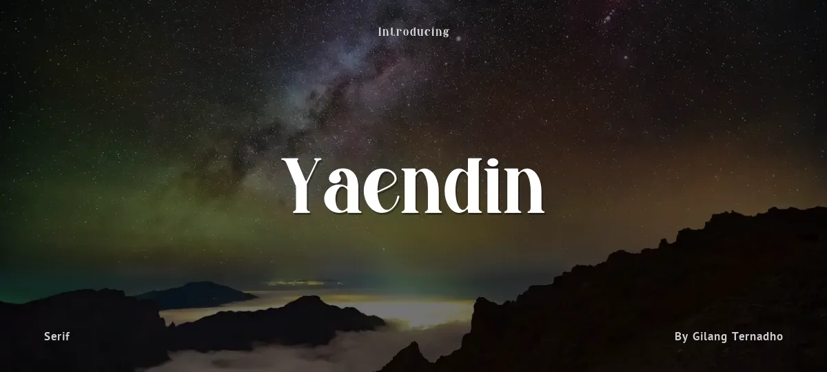 Yaendin font preview