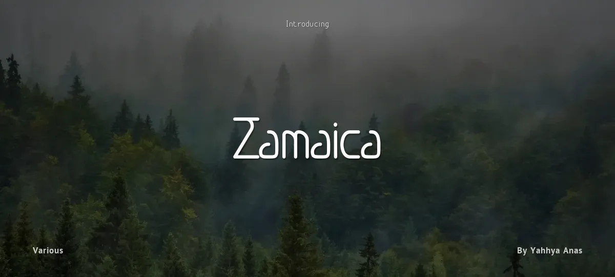 Zamaica font preview