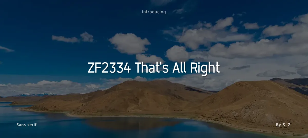 ZF2334 That's All Right font preview